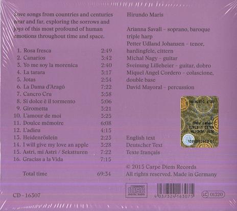 Il viaggio d'amore - CD Audio di Arianna Savall,Petter Udland Johansen - 2
