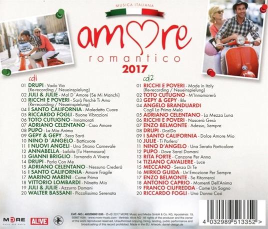 Amore Romantico 2017 - CD Audio - 2