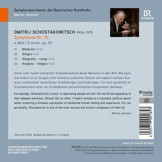 Sinfonia n.10 - CD Audio di Dmitri Shostakovich - 2