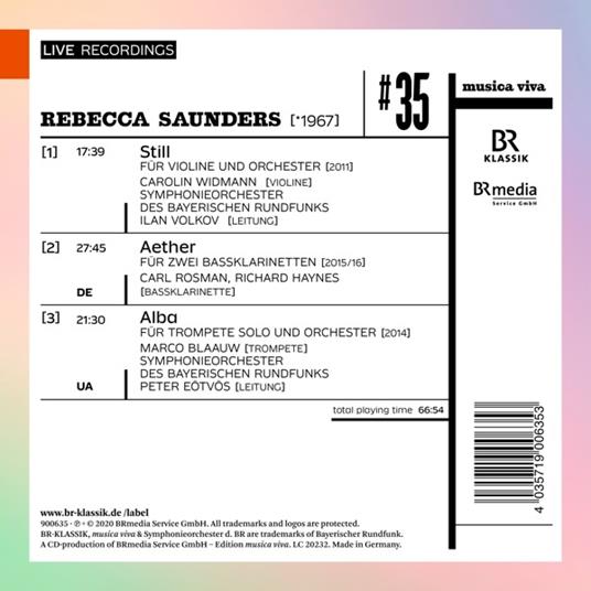 Still - Aether - Alba - CD Audio di Rebecca Saunders - 2