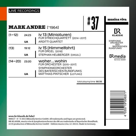 Mark Andre#37. Musica Viva - CD Audio di Mark Andre - 2