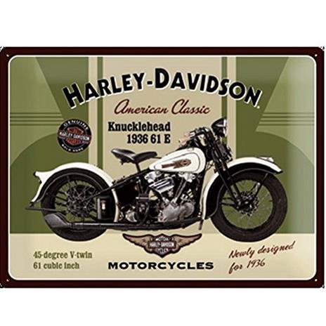 Cartolina metallica Metal Card Harley-Davidson Knucklehead, 14x0x10 cm