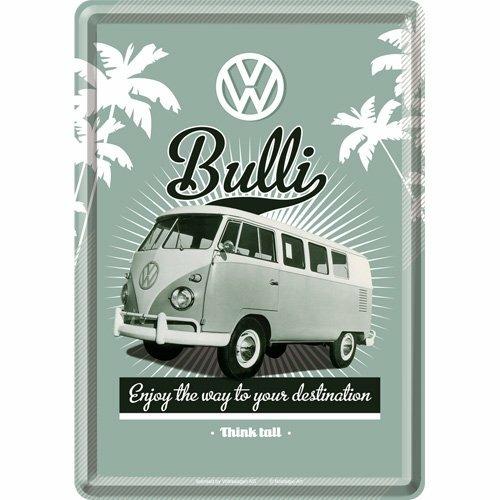 Cartolina metallica Metal Card VW Retro Bulli, 14x0x10 cm