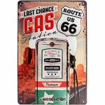 Cartello Tin Sign 20 x 30cm Route 66 Gas Station, 30x0x20 cm