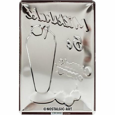 Cartello Tin Sign 20 x 30cm Milkshake, 30x0x20 cm - 2