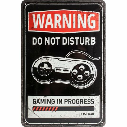 Cartello Tin Sign 20 x 30cm Gaming in progress, 30x0x20 cm - 6