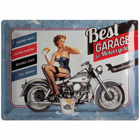 Cartello Tin Sign 30 x 40cm Best Garage - Blue, 40x0x30 cm