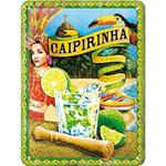 Cartello Tin Sign 15 x 20cm Cocktail-Time - Caipirinha, 20x0x15 cm