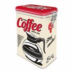 Scatola con chiusura ermetica Clip Top Box Strong Coffee Served Here, 11x18x8 cm