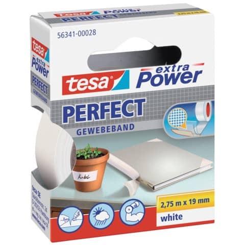 Nastro adesivo in tela plastificato PowerÂ® Perfect – bianco