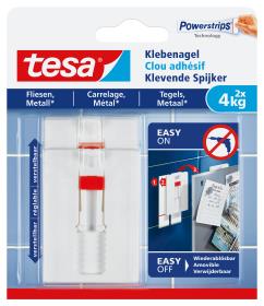 TESA 77767-00000 gancio di stoccaggio domestico Interno Gancio universale Grigio, Rosso, Bianco 2 pz