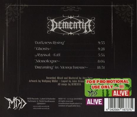 Dreaming in Monochrome - CD Audio di Dementia - 2