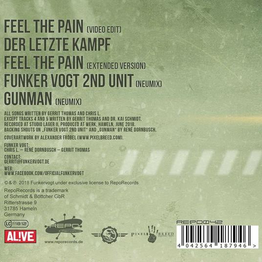 Feel the Pain - CD Audio Singolo di Funker Vogt - 2