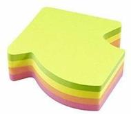 Cubo sagomato Freccia da 200 sticky notes adesivi fluo - 70x70