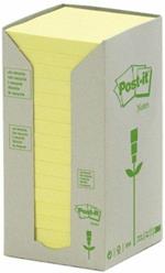 3M Post-it. Torre Da 16 Blocchetti Da 100 Foglietti Post-it In Carta Riciclata Colore Giallo 76x76mm