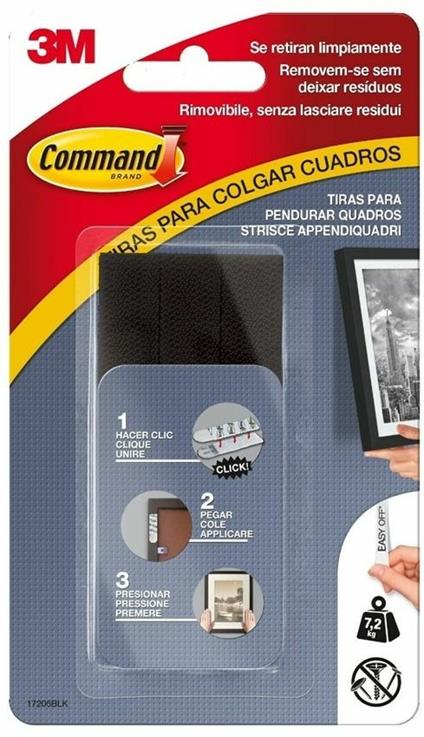 3M Post-it. Strisce Appendiquadri Size L. Colore Nero