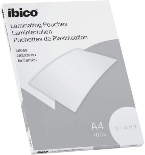 Ibico Basics Confezione da 100 Buste per Plastificazione a Caldo, Leggere,  con Finitura Lucida, in Formato A4, 216 mm x 303 mm x 2 mm, Trasparente