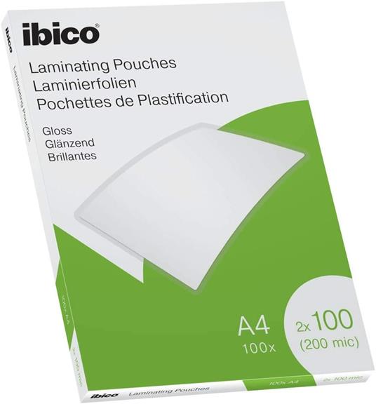 Ibico Basics Confezione da 100 Buste per Plastificazione a Caldo, Leggere, con Finitura Lucida, in Formato A5, Spessore di 2 x 125 Micron, 154 mm x 216 mm x 3 mm, Trasparente - 6