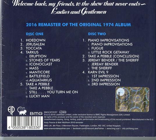 Welcome Back My Friends to the Show That Never Ends - CD Audio di Keith Emerson,Carl Palmer,Greg Lake,Emerson Lake & Palmer - 2