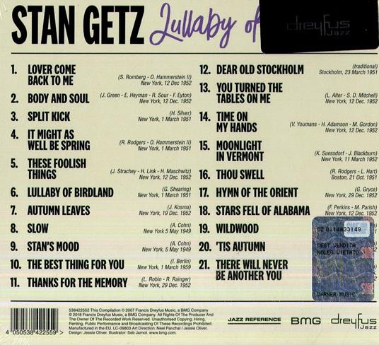 Lullaby of Birdland - CD Audio di Stan Getz - 2