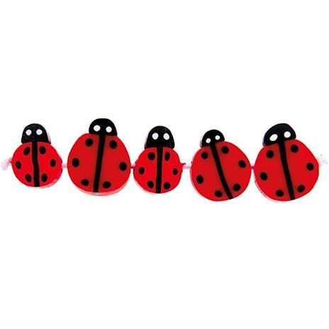 20 perle coccinella - rosso e nero - 2