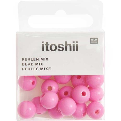 24 perle rotonde 10 mm - fucsia