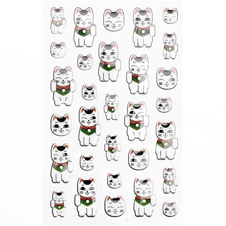 30 Sticker Gatto fortunato - effetto gel - Giappone