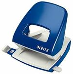 Leitz Pratica Perforatrice da Ufficio, Capacità fino a 30 Fogli, Blu, Metallo, Guida di Arresto con Barra di Selezione del Formato, Gamma NeXXt, 50080035