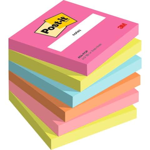 Foglietti Post-it® Popmistic – conf. 6 blocchetti da 100 ff – 76×76 mm – 654-pop