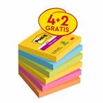 Foglietti Post-it® Super Sticky Carnival 76x 76 mm conf. 4 blocchetti + 2 gratis da 90 ff – 7100259230