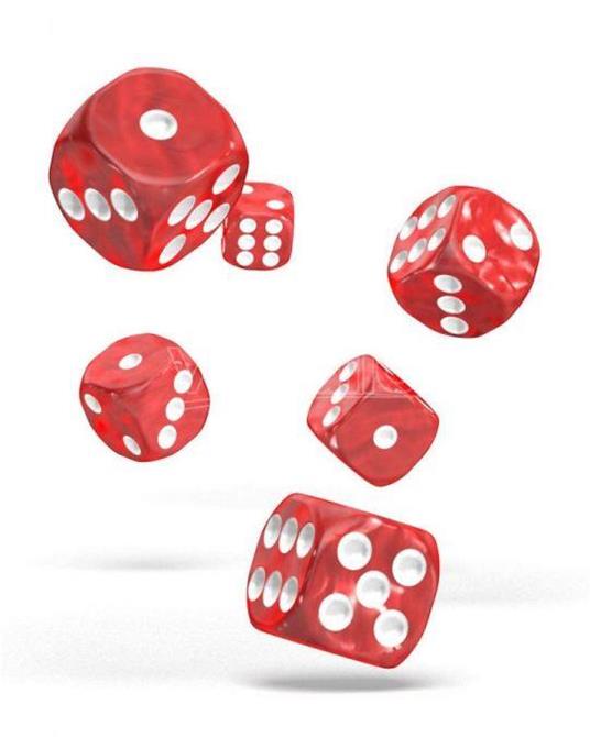 Oakie Doakie Dice D6 Dice 16 Mm Marble - Red (12) Oakie Doakie Dice