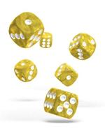 Oakie Doakie Dice D6 Dice 16 Mm Marble - Yellow (12) Oakie Doakie Dice