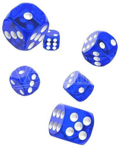 Oakie Doakie Dice D6 Dice 16 Mm Translucent - Blue (12) Oakie Doakie Dice