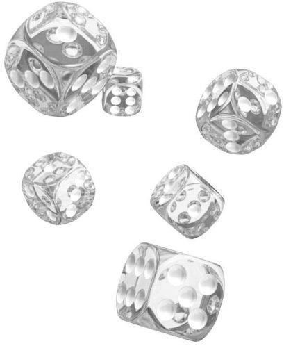 Oakie Doakie Dice D6 Dice 16 Mm Translucent - Clear (12) Oakie Doakie Dice