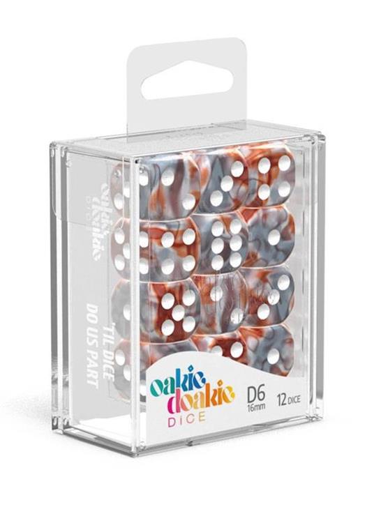 Oakie Doakie Dice D6 Dice 16 mm Gemidice - Silver-Rust (12)