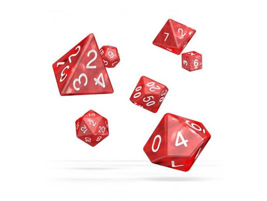 Oakie Doakie Dice RPG Set Marble - Red (7) Oakie Doakie Dice