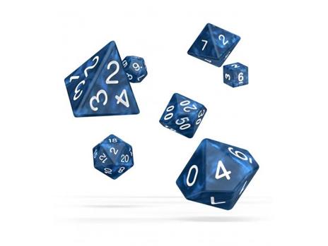 Oakie Doakie Dice RPG Set Marble - Blue (7) Oakie Doakie Dice