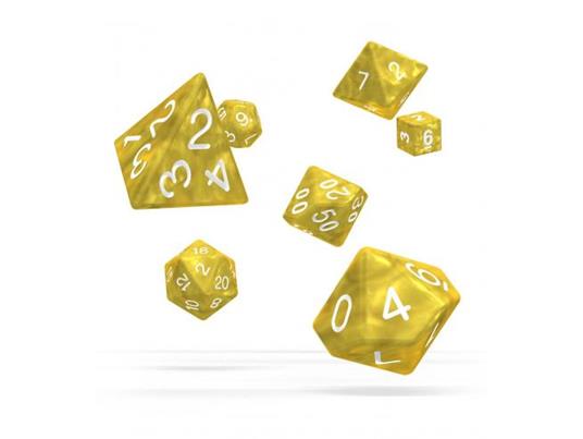 Oakie Doakie Dice RPG Set Marble - Yellow (7) Oakie Doakie Dice