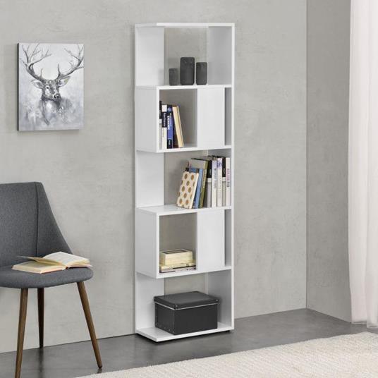 Libreria a 5 Ripiani 159 x 45 x 23,5 cm Scaffale in Design Moderno Mobile  Portaoggetti per Soggiorno Bianco - En.Casa - Idee regalo | IBS