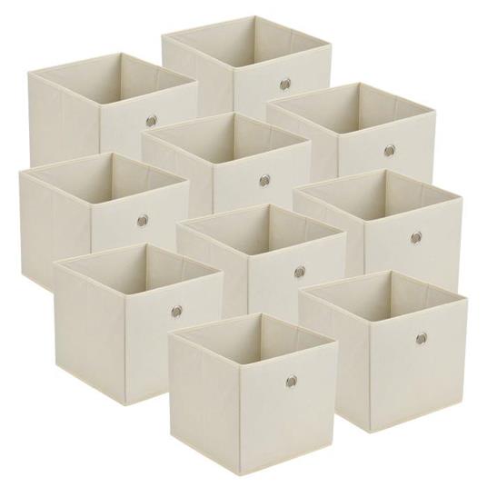 Scatola Pieghevole in Set da 10 Pezzi Organizzatore in Tessuto a Forma di  Cubo 28x30x30cm Scatole di Stoccaggio Portaoggetti - Beige - En.Casa - Idee  regalo | IBS