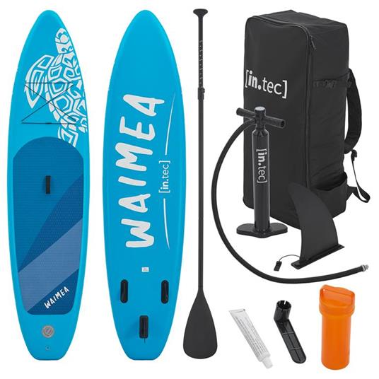 in.tec] Tavola Gonfiabile da Stand Up Paddle 320 x 76 x 15 cm SUP per  Adulti Fino a 150 kg INC. Pagaia Regolabile in Lunghezza e Zaino di  Trasporto - Azzurro -