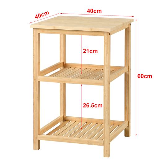 en.casa] Scaffale Basso in bambù (AxLxP) 60 x 40 x 40 cm Mobile da Terra  con 3 Livelli Portaoggetti per Cucina, Bagno, Salotto - en.casa - Casa e  Cucina | IBS