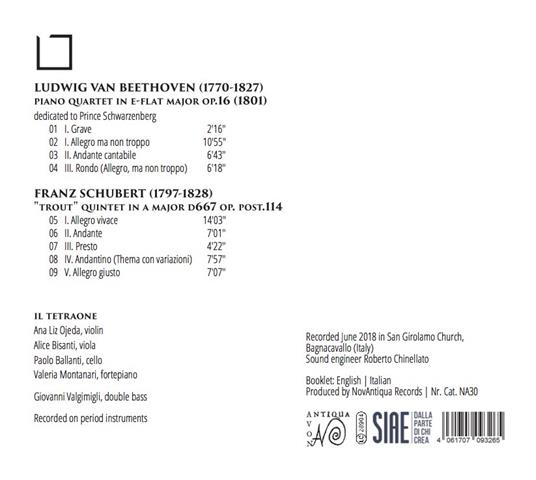 Quartetti con pianoforte in Mi bemolle - CD Audio di Ludwig van Beethoven,Il Tetraone - 2