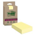 Foglietti Post-It® Super Sticky in carta riciclata al 100% a righe 102×152 mm 45 fogli/blocchetto conf. 4 pz  Canary