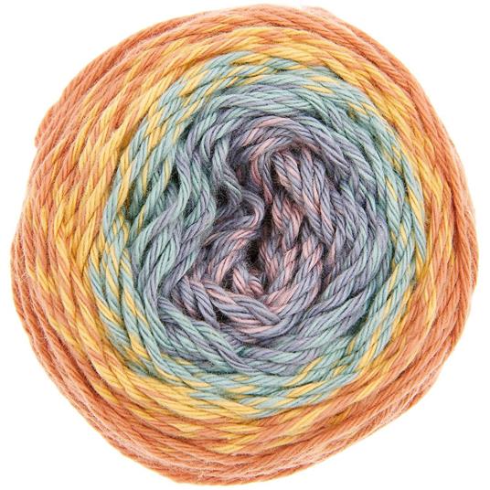 Pallone di cotone arcobaleno color terra - ricorumi spin dk 50 GR