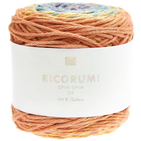 Pallone di cotone arcobaleno color terra - ricorumi spin dk 50 GR - 2