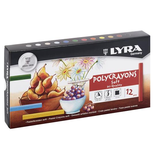 Gessetti Lyra Polycrayons Soft. Astuccio 12 colori assortiti
