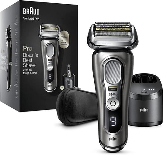 Braun Series 9 Pro, Rasoio Elettrico Barba, Rifinitore di precisione,  Custodia da Viaggio in tessuto, Con Stazione SmartCare, Idea Regalo, 9465cc  Cromato - Braun - Casa e Cucina | IBS