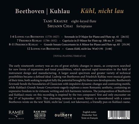 Kühl, Nicht Lau - CD Audio di Ludwig van Beethoven,Friedrich Kuhlau,Tami Krausz,Shuann Chai - 2