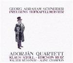 Duetto op.44/1 - Quartetti con flauto op.69/3, op.52/3 - 10 Duetti per 2 contrabbassi - CD Audio di Georg Abraham Schneider,Adorjan Quartett